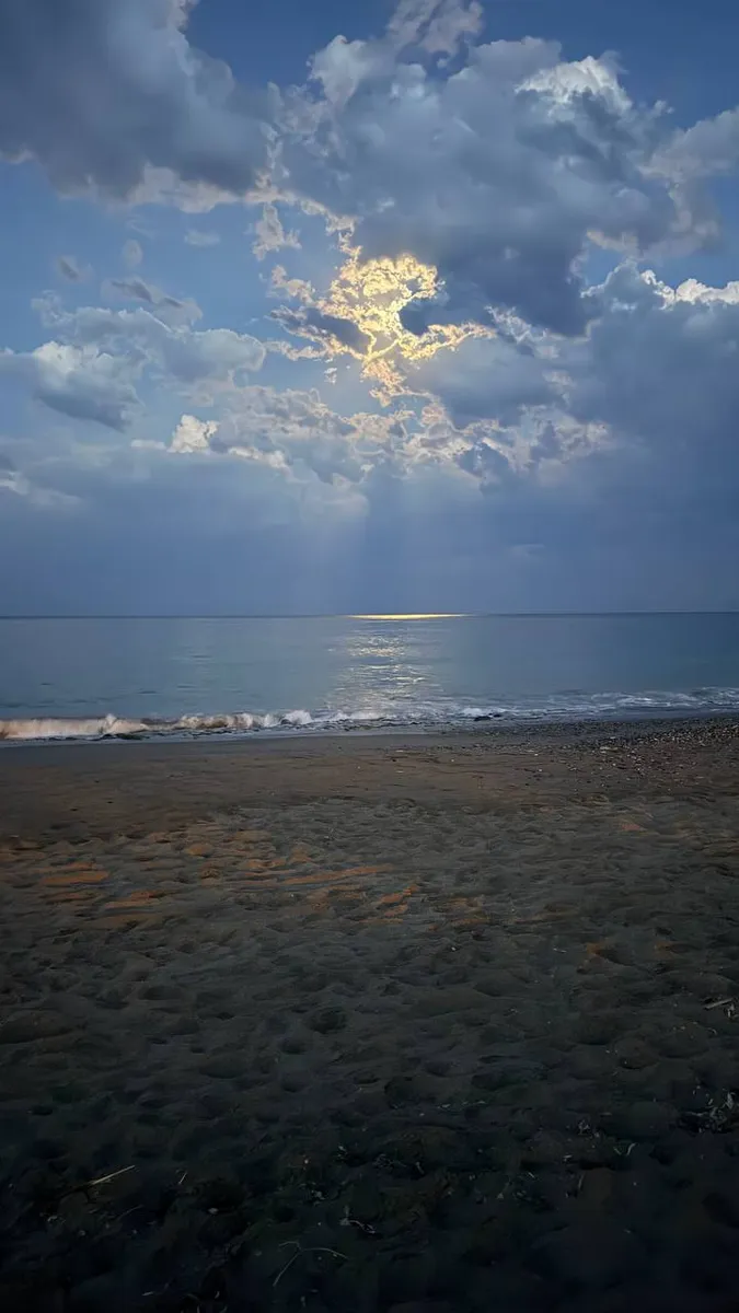 Первый дождь в Газипаше: море и пальмы в пасмурную погоду