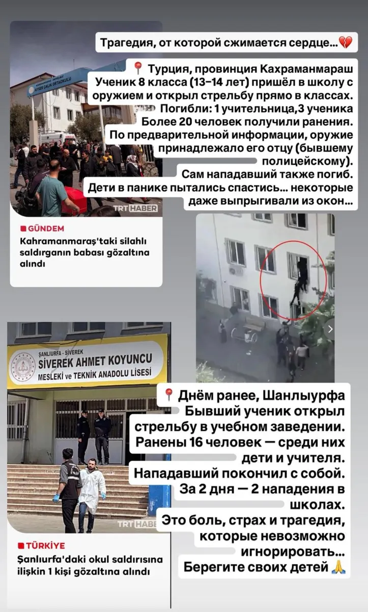 Стрельба в школах Турции: две трагедии за два дня